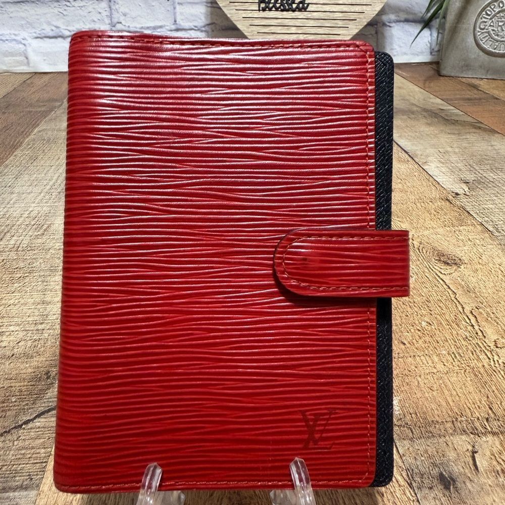 Louis Vuitton Red Epi Leather Small Agenda PM/ Passport Holder COA in photos - Picture 3 of 16